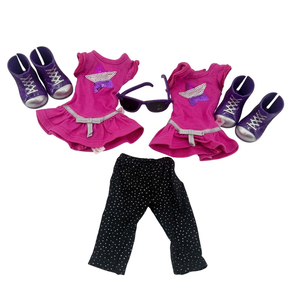 American Girl WellieWishers Fairytale Dream Doll Outfit Pink Purple 14.5" Set